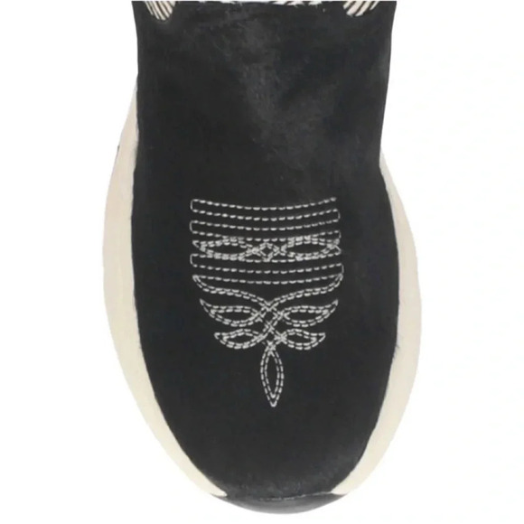 New Dan Post Dingo Safari Cowboy Boots Sneaker Leather Black Zebra western 6 - Picture 3 of 14